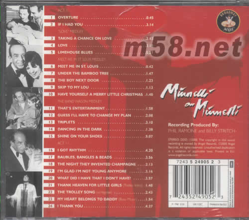 MINNELLI ON NILLELLI (LIVE AT THE PALACE)原声碟专辑背面图片