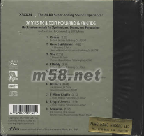 多手仔 JAMES NEWCON HOWARD&FRIENDS(XRCD24)专辑背面图片