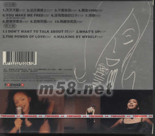 妹力四射 1998张惠妹演唱会CD专辑背面图片