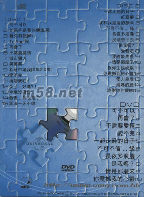环球影音启示录---刘德华专辑背面图片