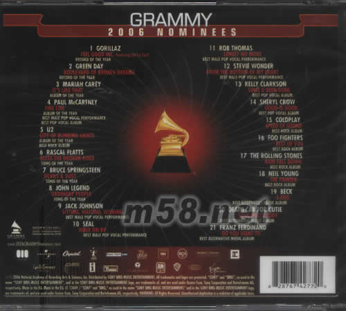 2006 GRAMMY NOMINEES 2006格兰美提名专辑背面图片