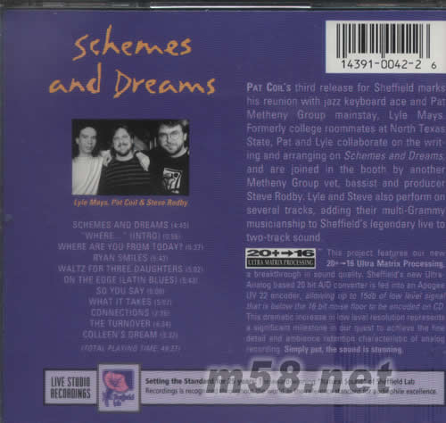 蓝雨伞PAT COIL SCHEMES AND DREAMS专辑背面图片