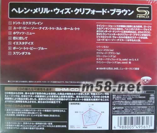 海伦梅芮尔 与克里夫布朗Helen Merrill with Clifford Brown (SHM-CD系列日本版)专辑背面图片