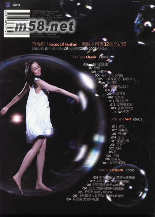 Faces Of FanFan 新歌+精选32首全纪录(台湾版)3CD专辑背面图片