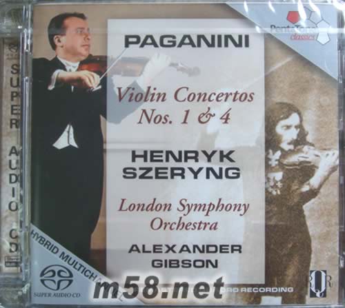 帕格尼尼第1&4小提琴协奏曲Niccolo Paganini Violin Concertos ! & 4家SACD专辑正面图片