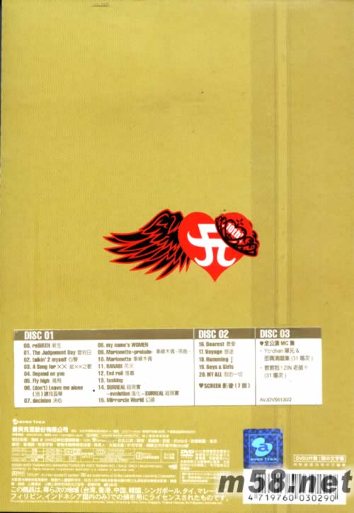 亚洲之旅演唱会Ayumi Hamasaki Asia Tour 2008 ~10th Anniversary~(台湾版)专辑背面图片
