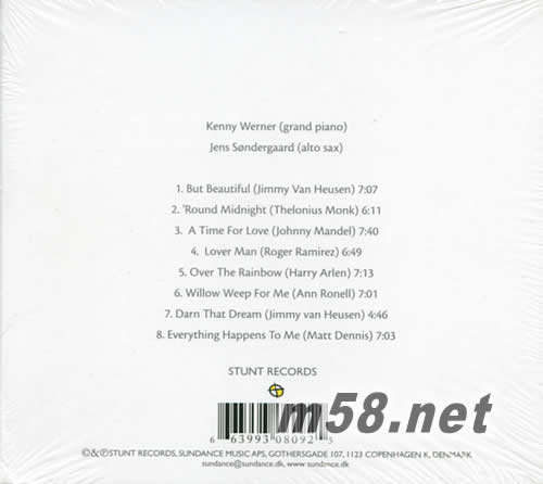 A TIME FOR LOVE - KENNY WERNER JENS SONDERGAARD专辑背面图片