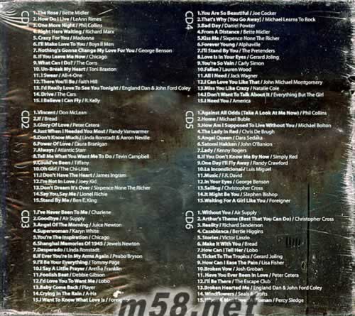 白金情歌THE PLATINUM LOVE SONGS 6CD专辑背面图片