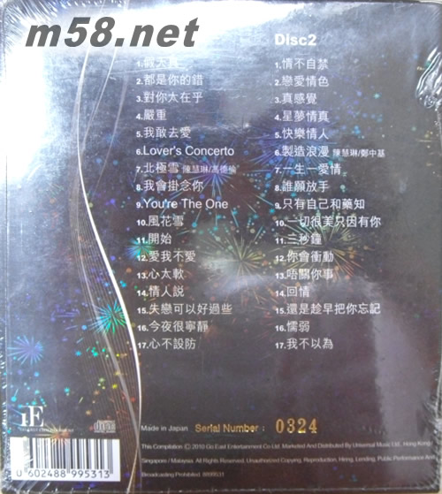 90电影金曲精选 ANNIVERSARY (30周年 24K GOLD 黑色封面)专辑背面图片