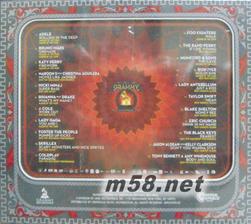 2012 Grammy Nominees 2012 葛兰美专辑背面图片