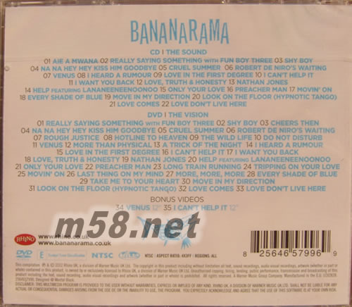 30 Years of Bananarama (CD+DVD)专辑背面图片