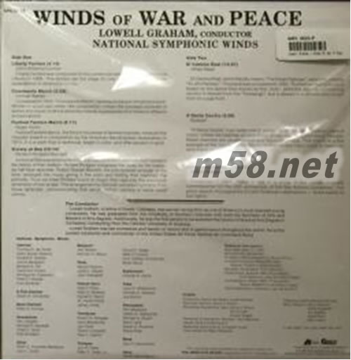 威信 Wilson Audio WINDS OF WAR AND PEACE LOWELL GRAHAM战争与和平之风 黑胶专辑背面图片