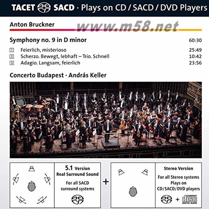 布鲁克纳 第9交响曲 Symphony 9 in D Minor SACD专辑背面图片