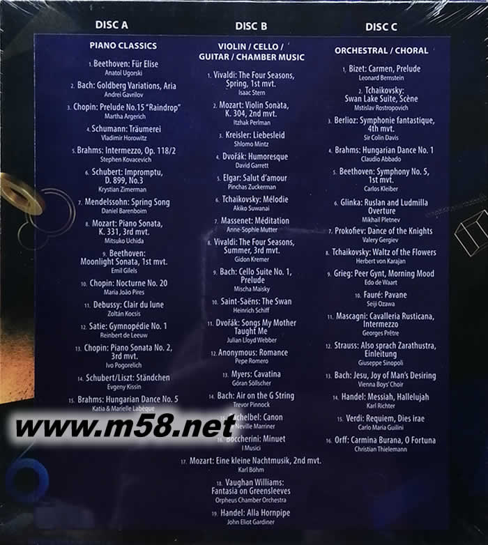 宝丽金50周年 古典篇50首 Essential Classics From… PolyGram 50th Anniversary (3CD套装)专辑背面图片