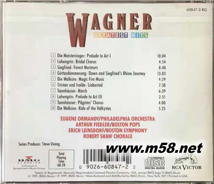 WAGNER 瓦格纳精选专辑背面图片