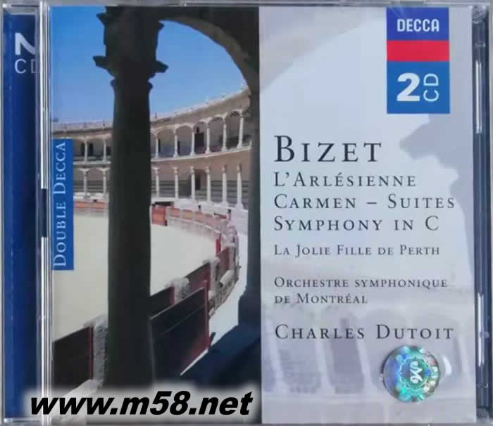 查尔斯·迪图瓦 - 比才:阿莱城姑娘组曲 & 卡门组曲 CARMEN SUITES SYNPHONY IN C 双CD专辑正面图片