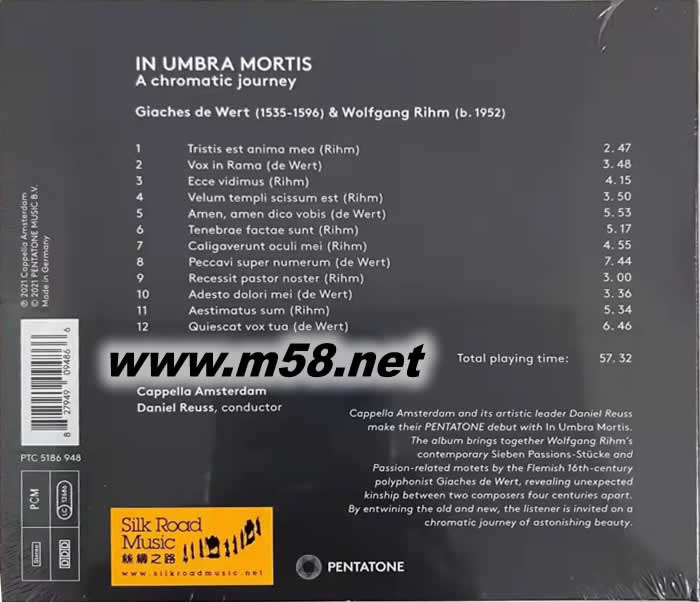 在死亡阴影下 沃尔夫冈 里姆与贾谢斯 德 维尔特 In Umbra Mortis (Wolfgang Rihm & Giaches de Wert)专辑背面图片