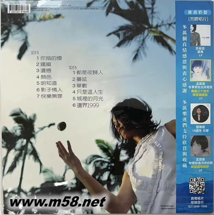 许美静 1996-1999精选辑 180g 33RPM LP 蓝胶 黑胶专辑背面图片