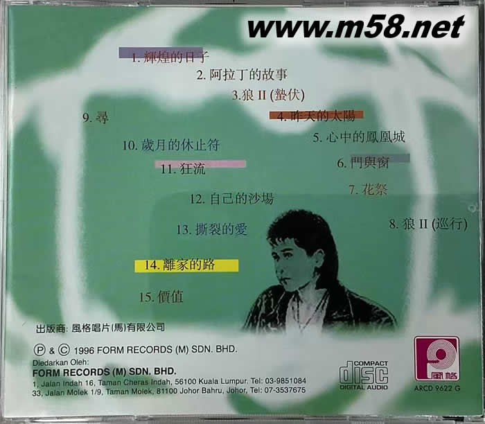 辉煌的日子 (金碟珍藏版)专辑背面图片