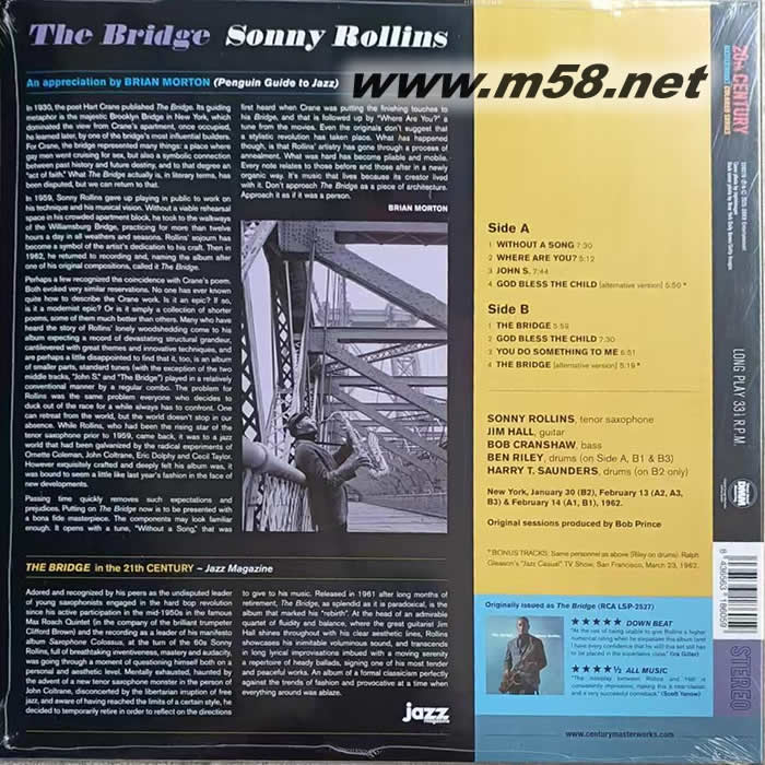 THE BRIDGE 20TH CENTURY MASTERWORKS COLORED SERIES 彩胶 黑胶专辑背面图片